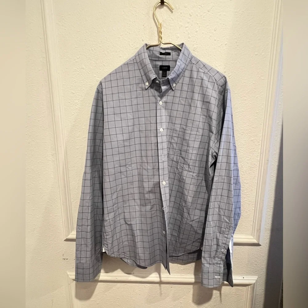 J. Crew Men's Blue Checkered Shirt